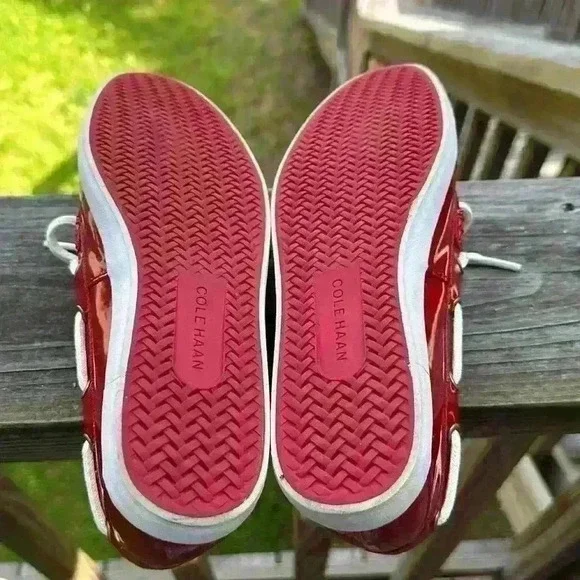 Cole Haan Nantucket Camp Moc Red Patent Leather Boat Shoes Women’s Size 6B - Picture 6 of 13